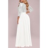 image:imagePlus Size Formal Dresses V Neck 34 Sleeve Sequin Prom Evening Maxi Dress  Sequin fabric V neck 34 sleeve design plus size formal prom wedding guest evening dressWhite