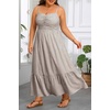 image:imagePlus Size Maxi Dress Summer Casual Striped Spaghetti Strap Long Sundress  Plus Size Summer Maxi Dresses Curvy Women Casual Striped Spaghetti Strap Long Dress Flowy Sleeveless Beach Vacation SundressBrown and White