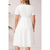 image:imagePlus Size Summer Dress Casual Boho Button Up Tiered Midi Sundress Women  Plus Size Summer Casual Dress Curvy Women Flowy Boho Beach Vacation Sundress Eyelet Short Sleeve V Neck Tiered Midi DressesWhite Eyelet