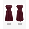 image:imagePlus Size Wedding Guest Dress Formal Split V Neck Maxi Dress for Women  Formal cocktail party maxi dresslong dress with beltruffle Vneck with highlow split hem for curvy womenBurgundy