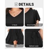 image:imagePlus Size Wedding Guest Dress Formal Split V Neck Maxi Dress for Women  Formal cocktail party maxi dresslong dress with beltruffle Vneck with highlow split hem for curvy womenBlack