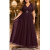 image:imageTalisea Plus Size Sequin Short Sleeve Formal Wedding Guest Maxi Dress  Sparkly sequin  short sleeves  floor length  empire waist  Aline silhouette  elegant maxi designBurgundy Purple