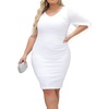 image:imageTalisea Plus Size Wedding Guest Dress  Semi Formal Cape Dress for Women  Elegant chiffon cape dress semi formal cocktail party bodycon style for curvy womenWhite