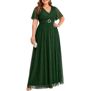 image:imageTalisea Plus Size Sequin Short Sleeve Formal Wedding Guest Maxi Dress  Sparkly sequin  short sleeves  floor length  empire waist  Aline silhouette  elegant maxi designGreen