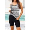 image:imageBlouson Tankini with Shorts  7 BoyLeg Two Piece Swimsuit with Pockets  7 shorts provide full coverage Side pockets hold your small essentials Adjustable straps ensure a personalized fitBlack Tribal