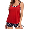 image:imageTwo Piece Tankini with Shorts  Mesh Flowy Tummy Control Swimsuits  Layered Design for Full Coverage Breathable Mesh Fabric to Keep Cool HighWaisted Boyshorts with Extra CoverageRed and Dot