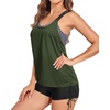 image:imageTwo Piece Tankini with Shorts  Mesh Flowy Tummy Control Swimsuits  Layered Design for Full Coverage Breathable Mesh Fabric to Keep Cool HighWaisted Boyshorts with Extra CoverageArmy Green