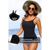 image:imageWomens Tankini Top Only Tummy Control Bathing Suits Top U Neck Swimwear Tops No BottomBlack
