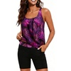 image:imageBlouson Tankini with Shorts  7 BoyLeg Two Piece Swimsuit with Pockets  7 shorts provide full coverage Side pockets hold your small essentials Adjustable straps ensure a personalized fitPurple Leaves