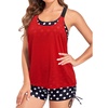 image:imageTwo Piece Tankini with Shorts  Mesh Flowy Tummy Control Swimsuits  Layered Design for Full Coverage Breathable Mesh Fabric to Keep Cool HighWaisted Boyshorts with Extra CoverageRed and Dot