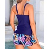 image:imageTankini with Shorts  Tummy Control Two Piece Swimsuit with Pockets  Tummy control smooths your silhouette Side pockets keep essentials handy Highwaist boy shorts provide full coverageNavy Blue Leaves