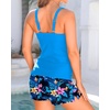 image:imageTankini with Shorts  Tummy Control Two Piece Swimsuit with Pockets  Tummy control smooths your silhouette Side pockets keep essentials handy Highwaist boy shorts provide full coverageBlue Floral
