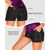 image:imageTankini with Shorts  Tummy Control Two Piece Swimsuit with Pockets  Tummy control smooths your silhouette Side pockets keep essentials handy Highwaist boy shorts provide full coveragePurple Leaf