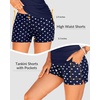 image:imageTankini with Shorts  Tummy Control Two Piece Swimsuit with Pockets  Tummy control smooths your silhouette Side pockets keep essentials handy Highwaist boy shorts provide full coverageBlue Dot