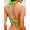 image:imageWomen Triangle Bikini Top Only  Halter String Sexy Swimsuit Top  Selftie halter for a chic look Adjustable back strings for a personalized fit Deep Vneck enhances your curvesNeon Green