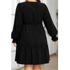 image:imagePlus Size Fall Dresses Casual Long Sleeve Corduroy Short Babydoll Dress  Plus Size Fall Long Sleeve Dresses Women Corduroy Casual A Line Tiered Short Dress Loose Tunic V Neck Babydoll Dress WinterBlack
