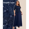 image:imagePlus Size Formal Dress  Sequin Lace Mother of The Bride Maxi Dress Women  Elegant formal maxi evening gown sequin lace bodice ideal for mother of the bride amp wedding guestsNavy Blue