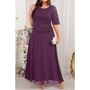 image:imagePlus Size Formal Dress  Sequin Lace Mother of The Bride Maxi Dress Women  Elegant formal maxi evening gown sequin lace bodice ideal for mother of the bride amp wedding guestsDark Purple