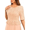 image:imagePlus Size Formal Dress  Sequin Lace Mother of The Bride Maxi Dress Women  Elegant formal maxi evening gown sequin lace bodice ideal for mother of the bride amp wedding guestsChampagne