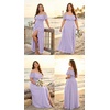 image:imagePlus Size Formal Dresses Off Shoulder Chiffon High Slit Ruffle Wedding  Off Shoulder  Chiffon  High Slit Ruffle  Elegant Formal Dress  Wedding Guest Bridesmaid Prom Evening PartyLavender