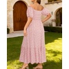 image:imagePlus Size Summer Dresses Off the Shoulder Boho Maxi A Line Long Dress Women  Plus Size Summer Maxi Dresses Women Casual Boho Off the Shoulder Long Dress Spring Flowy Beach Vacation SundressPink Floral