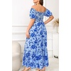 image:imagePlus Size Summer Dresses Off the Shoulder Boho Maxi A Line Long Dress Women  Plus Size Summer Maxi Dresses Women Casual Boho Off the Shoulder Long Dress Spring Flowy Beach Vacation SundressBlue Floral