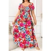 image:imagePlus Size Summer Dresses Off the Shoulder Boho Maxi A Line Long Dress Women  Plus Size Summer Maxi Dresses Women Casual Boho Off the Shoulder Long Dress Spring Flowy Beach Vacation SundressRed Floral
