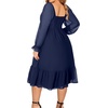 image:imagePlus Size Wedding Guest Dress Chiffon Sweetheart A Line Midi Dresses Women  Plus Size Cocktail Wedding Guest Dress Women Fall Semi Formal Dresses for Special Occasions Flowy Chiffon A Line Midi DressNavy Blue