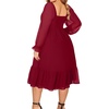 image:imagePlus Size Wedding Guest Dress Chiffon Sweetheart A Line Midi Dresses Women  Plus Size Cocktail Wedding Guest Dress Women Fall Semi Formal Dresses for Special Occasions Flowy Chiffon A Line Midi DressBurgundy