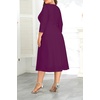 image:imagePlus Size Wedding Guest Dress Fall Semi Formal 34 Sleeve Aline Midi Dress  Plus Size Cocktail Wedding Guest Dress Fall 34 Sleeve ALine Midi Dresses Curvy Women Modest Semi Formal Church DressPurple