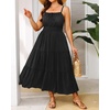 image:imageTalisea Plus Size Summer Dress  Boho Spaghetti Strap Maxi Dress Women  Casual boho long maxi sundress with pockets adjustable spaghetti straps amp flowy fit for summer beach vacationBlack