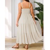 image:imageTalisea Plus Size Summer Dress  Boho Spaghetti Strap Maxi Dress Women  Casual boho long maxi sundress with pockets adjustable spaghetti straps amp flowy fit for summer beach vacationBeige Plaid
