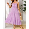 image:imageTalisea Plus Size Summer Dress  Boho Spaghetti Strap Maxi Dress Women  Casual boho long maxi sundress with pockets adjustable spaghetti straps amp flowy fit for summer beach vacationPurple Floral