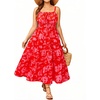 image:imageTalisea Plus Size Summer Dress  Boho Spaghetti Strap Maxi Dress Women  Casual boho long maxi sundress with pockets adjustable spaghetti straps amp flowy fit for summer beach vacationRed Floral