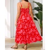 image:imageTalisea Plus Size Summer Dress  Boho Spaghetti Strap Maxi Dress Women  Casual boho long maxi sundress with pockets adjustable spaghetti straps amp flowy fit for summer beach vacationRed Floral