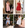 image:imageTalisea Plus Size Summer Dress  Casual Aline Flowy Midi Dress for Women  Casual Aline flowy dress sweetheart neck with drawstring amp puff sleeves tiered midi style for summer beach amp graduationBlack
