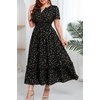 image:imageTalisea Plus Size Summer Dresses  Casual Boho Cotton Long Maxi Dress Women  Flow Plus Size Summer Maxi Dress Casual Long Dresses Curvy Women Boho Short Sleeve Dress Slit Fall Long Sleeve ALine DressBlack Floral