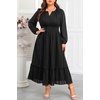 image:imageTalisea Plus Size Summer Dresses  Casual Boho Cotton Long Maxi Dress Women  Flow Plus Size Summer Maxi Dress Casual Long Dresses Curvy Women Boho Short Sleeve Dress Slit Fall Long Sleeve ALine DressBlack