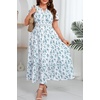 image:imageTalisea Plus Size Summer Dresses  Casual Boho Cotton Long Maxi Dress Women  Flow Plus Size Summer Maxi Dress Casual Long Dresses Curvy Women Boho Short Sleeve Dress Slit Fall Long Sleeve ALine DressBlue White Floral