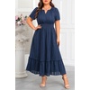image:imageTalisea Plus Size Summer Dresses  Casual Boho Cotton Long Maxi Dress Women  Flow Plus Size Summer Maxi Dress Casual Long Dresses Curvy Women Boho Short Sleeve Dress Slit Fall Long Sleeve ALine DressNavy Blue
