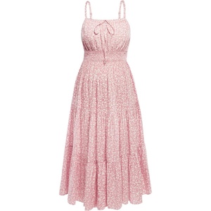 image:imageTalisea Plus Size Summer Dress  Boho Spaghetti Strap Maxi Dress Women  Casual boho long maxi sundress with pockets adjustable spaghetti straps amp flowy fit for summer beach vacationPink Floral