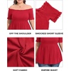 image:imagePlus Size Off The Shoulder Tops Summer Short Sleeve Smocked Baby Doll Shirt Tunic Blouse