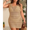 image:imageTalisea Plus Size Swimsuit Cover Up  Bathing Suit Coverups Women  Crochet knit summer dress sleeveless with side slit ideal bikini coverups amp swimwear bathing suit coverupKhaki