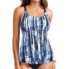 image:imageWomen Underwire Tankini Top Only  Supportive Flowy Swimsuit Top  Underwire for reliable support Removable pads for customizable coverage Lightly flowy for easy coverageBlue Tie Dye