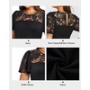 image:imagePlus Size Cocktail Dress Black Lace Long Sleeve Short A Line Dresses WomenBlack