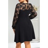 image:imagePlus Size Cocktail Dress Black Lace Long Sleeve Short A Line Dresses WomenBlack Long Sleeve