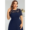 image:imagePlus Size Cocktail Dress Black Lace Long Sleeve Short A Line Dresses WomenNavy Blue