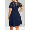 image:imagePlus Size Cocktail Dress Black Lace Long Sleeve Short A Line Dresses WomenNavy Blue