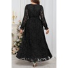 image:imagePlus Size Dresses Wedding Guest Fall Floral Long Sleeve Maxi Dress WomenBlack
