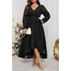 image:imagePlus Size Dresses Wedding Guest Fall Floral Long Sleeve Maxi Dress WomenBlack